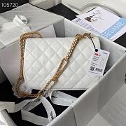 Chanel Flap Bag Leather Gold-tone Metal White AS2976 16×23.5×6.5cm - 5