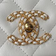 Chanel Flap Bag Leather Gold-tone Metal White AS2976 16×23.5×6.5cm - 3