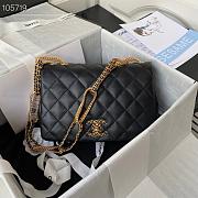 Chanel Flap Bag Leather Gold-tone Metal Black AS2976 16×23.5×6.5cm - 1