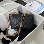 Chanel Small Flap Bag Leather Gold-tone Metal Black AS2976 20×6×15cm - 6