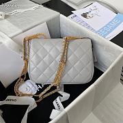Chanel Small Flap Bag Leather Gold-tone Metal Gray AS2976 20×6×15cm - 6