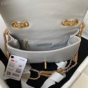 Chanel Small Flap Bag Leather Gold-tone Metal Gray AS2976 20×6×15cm - 4