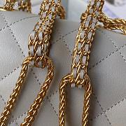 Chanel Small Flap Bag Leather Gold-tone Metal Gray AS2976 20×6×15cm - 3