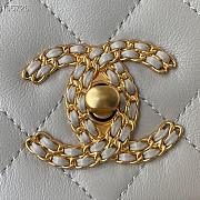Chanel Small Flap Bag Leather Gold-tone Metal Gray AS2976 20×6×15cm - 2