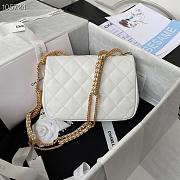 Chanel Small Flap Bag Leather Gold-tone Metal White AS2976 20×6×15cm - 6