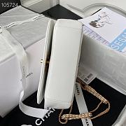 Chanel Small Flap Bag Leather Gold-tone Metal White AS2976 20×6×15cm - 5