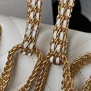 Chanel Small Flap Bag Leather Gold-tone Metal White AS2976 20×6×15cm - 3