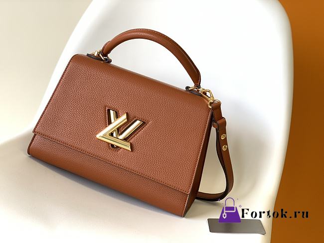 Louis Vuitton Twist One Handle MM Taurillon Leather Caramel M57090 29x21x12cm - 1