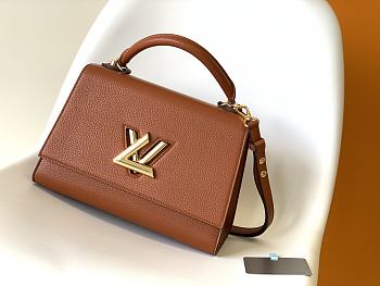 Louis Vuitton Twist One Handle MM Taurillon Leather Caramel M57090 29x21x12cm