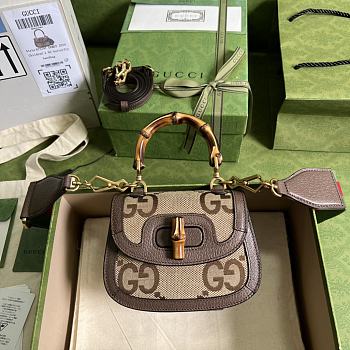 Gucci Mini Jumbo GG Bag With Bamboo 686864 17x12x7.5cm