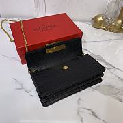 Valentino Vlogo Signature Grainy Leather Wallet With Chain Black 20x10x5.5cm - 3