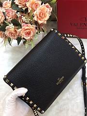 Valentino Small Rockstud Grainy Leather Bag Black 22.5×6.5×16.5cm - 6