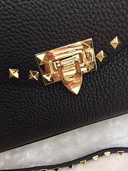 Valentino Small Rockstud Grainy Leather Bag Black 22.5×6.5×16.5cm - 4