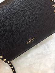 Valentino Small Rockstud Grainy Leather Bag Black 22.5×6.5×16.5cm - 5