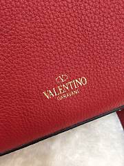 Valentino Small Rockstud Grainy Leather Bag Red 22.5×6.5×16.5cm - 2