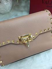 Valentino Small Rockstud Grainy Leather Bag Beige 22.5×6.5×16.5cm - 5