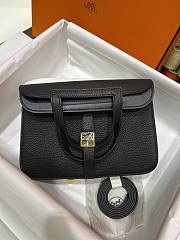 Hermes Halzan 25 Bag Black H082027 25cm - 1