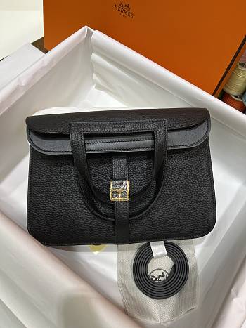 Hermes Halzan 25 Bag Black H082027 25cm