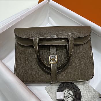 Hermes Halzan 25 Bag Olive Green H082027 25cm