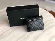 Chanel Small Flap Wallet Black Sliver-tone Metal A82288 10.5x11.5x3cm - 6