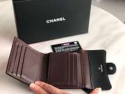 Chanel Small Flap Wallet Black Sliver-tone Metal A82288 10.5x11.5x3cm - 3