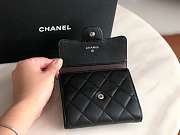 Chanel Small Flap Wallet Black Sliver-tone Metal A82288 10.5x11.5x3cm - 2