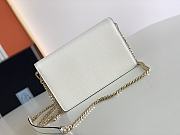 Prada Saffiano Leather Shoulder Bag White 1BD318 21.5x14x4cm - 5