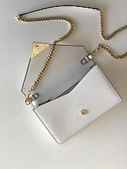 Prada Saffiano Leather Shoulder Bag White 1BD318 21.5x14x4cm - 2
