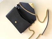Prada Saffiano Leather Shoulder Bag Black 1BD318 21.5x14x4cm - 2