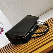 Prada Brushed Leather Handbag Black 1BA327 33x18x13.5cm - 6