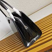 Prada Brushed Leather Handbag Black 1BA327 33x18x13.5cm - 5