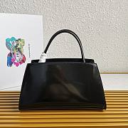 Prada Brushed Leather Handbag Black 1BA327 33x18x13.5cm - 2