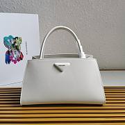 Prada Brushed Leather Handbag White 1BA327 33x18x13.5cm - 1