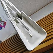 Prada Brushed Leather Handbag White 1BA327 33x18x13.5cm - 6