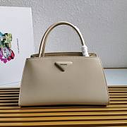 Prada Brushed Leather Handbag Light Beige 1BA327 33x18x13.5cm - 1