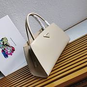Prada Brushed Leather Handbag Light Beige 1BA327 33x18x13.5cm - 5