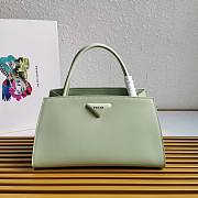 Prada Brushed Leather Handbag Mint 1BA327 33x18x13.5cm - 1