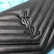 Ysl Monogram Chain Wallet Grained Leather Black 377828 22.5x14x4cm - 6