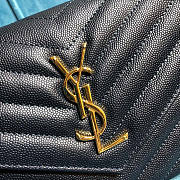 Ysl Monogram Chain Wallet Grained Leather Gold-tone Metal Black 377828 22.5x14x4cm - 2