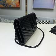 Ysl Monogram Chain Wallet Leather Black 377828 22.5x14x4cm - 6