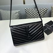 Ysl Monogram Chain Wallet Leather Black 377828 22.5x14x4cm - 5