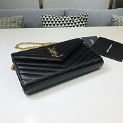 Ysl Monogram Chain Wallet Leather Gold-tone Metal Black 377828 22.5x14x4cm - 5