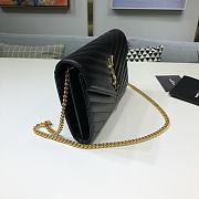 Ysl Monogram Chain Wallet Leather Gold-tone Metal Black 377828 22.5x14x4cm - 4