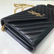 Ysl Monogram Chain Wallet Leather Gold-tone Metal Black 377828 22.5x14x4cm - 2