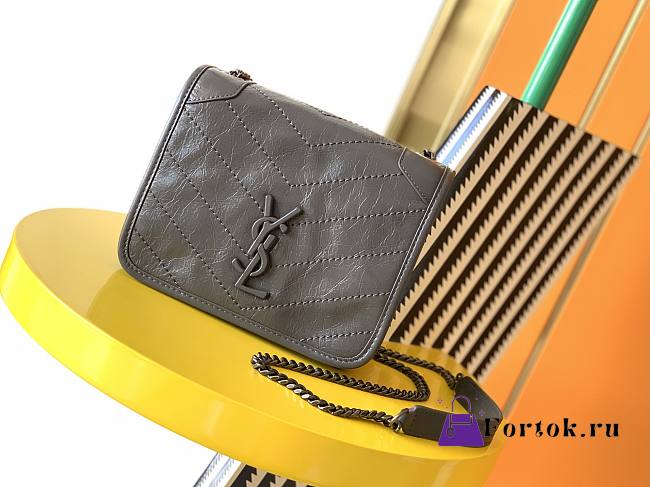 Ysl Niki Chain Wallet Dark Gray 583103 19x15x6cm - 1