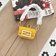 Fendi Nano Baguette Charm Yellow 7AR844 11x6.5x2.5cm - 1