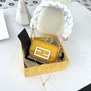 Fendi Nano Baguette Charm Yellow 7AR844 11x6.5x2.5cm - 6