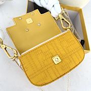 Fendi Nano Baguette Charm Yellow 7AR844 11x6.5x2.5cm - 3