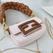 Fendi Nano Baguette Charm Pink 7AR844 11x6.5x2.5cm - 4