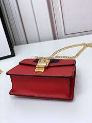 Gucci Mini Sylvie Leather Chain Bag Red 431666 19x14x7.5cm - 4